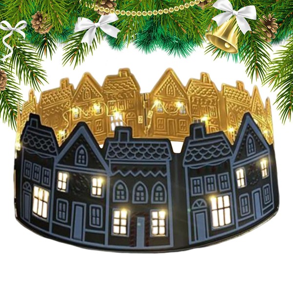 Christmas Tree Collar - Gingerbread House Tree Ring - Slim