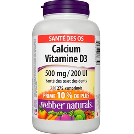 Webber Naturals Webber Naturals Calcium Carbonate with Vitamin D3, 275 Tablets, Helps Support Bones and Teeth