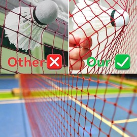 Badminton Net Portable Volleyball Net Tennis Net Adjustable Outdoor Training Net for Garden Beach Sports 6.1 x 0.76 m Red