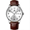 OLEVS Leather Band Watches for Men Easy Reader Date Mens