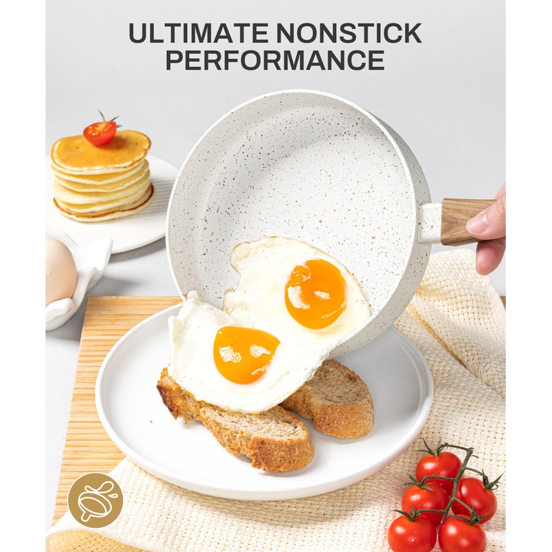 MICHELANGELO Small Frying Pan Nonstick - 6 Inch Single Egg