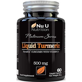 Turmeric Curcumin Capsules (Liquid) with Vitamin D | 185 More Bioavailability NovaSOL® Curcumin | High Strength Vegetarian Premium Liquid Turmeric Curcumin not Tablets Made in The UK
