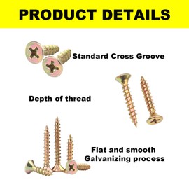 Small Wood Screws, Phillips Countersunk Head Wood Screws, Self-Tapping Wood Screws for Furniture, Woodworking, DIY Model Fixing, M3 x 6mm (200 pcs)