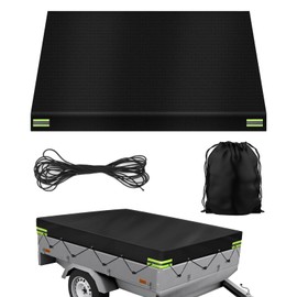 Trailer Tarpaulin 214 x 122 x 13 cm, Tarpaulin for Trailers, Trailer Tarpaulin Flat Tarpaulin Made of 420D Oxford Material, Tarpaulin for Trailers, Waterproof, Windproof Sun Protection, for 750 kg Car