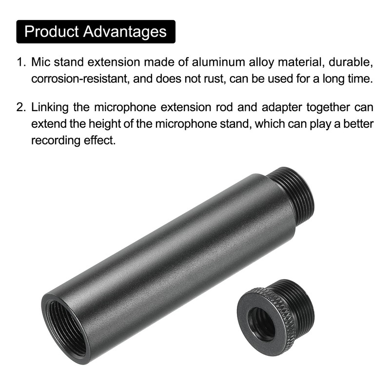 sourcing map 1 Set Microphone Stand Extension Tube 5/8 Thread