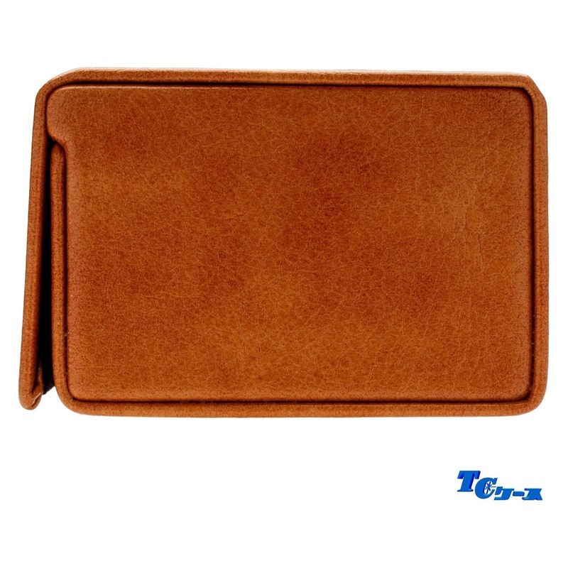 テーシーケース メガネケース おしゃれ レザー ハード ケース マグネット式 スチール フェイクレザー ブラウン