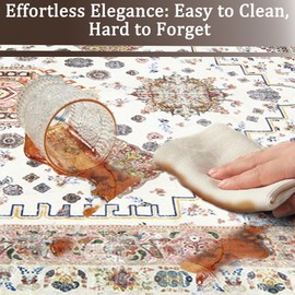 zenicham 5x7 Rugs for Living Room, Boho Washable Rug for Bedroom, Machine Washable Area Dining Room Rugs for Living Room Kitchen Bedroom Bathroom