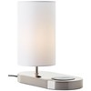 Lightbox Table Lamp with Wireless Charging & Fabric Lamp Shade,