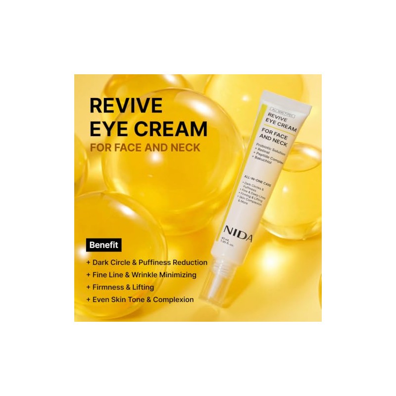 NIDA Revive Eye Cream For Face And Neck | Probiotics