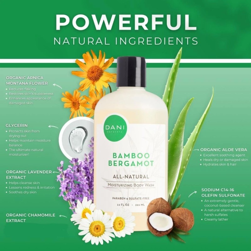 Dani Naturals Naturals Moisturizing Hand Soap – Bamboo Bergamot Scent,