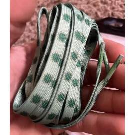 Meerkat Snowboard Boot Laces (pair) 99”  New OSFM Flat Green Polka Dot Pistachio