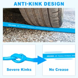 CircleRiver RV Water Hose 150FT, 5/8" Premium RV Drinking Water Hose for RV, Camping, Marine, Trailer and Truck, BPA Free, Anti-Kink and Leak-Free, Drinking Water Safe-Blue