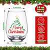 Domensi 2 Pcs Christmas Wine Stemless Glasses 15 oz Funny