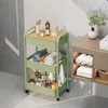 johgee 3 Tier Rolling Cart with Table top, Metal Rolling