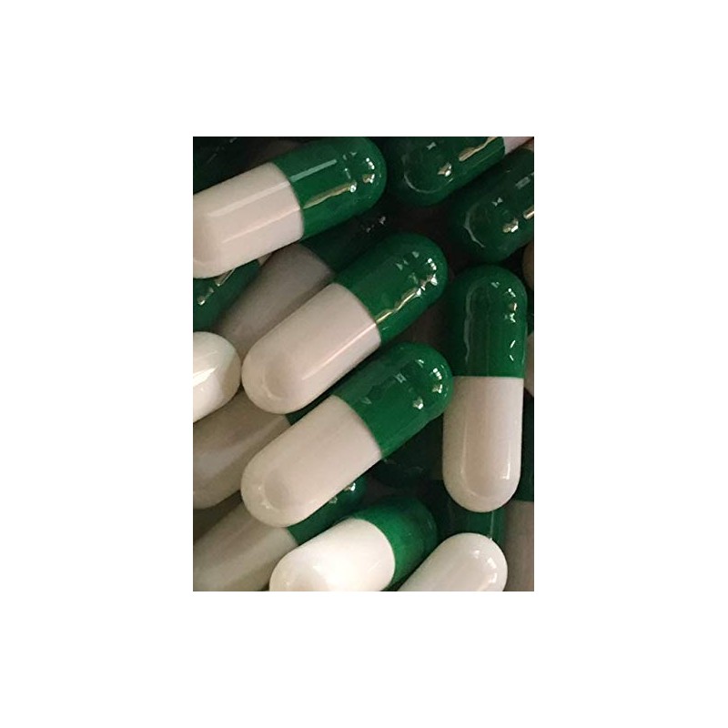 Empty Gelatin Capsules Size 4 Green/White* (500)