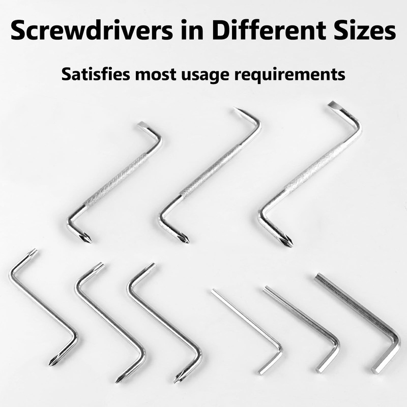 WATUNID 9 PCS Offset Screwdriver Set, Ph2/Ph1/Ph0/T25/T20/T15 90 Degree Right