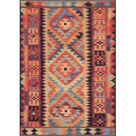 Unique Loom Outdoor Tribal Collection Area Rug - Tortuguero (4' x 6' Rectangle, Multi/ Blue)