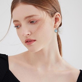 Moonstone Earrings for Women 925 Sterling Silver Filigree Drop Earrings Leverback Moonstone Jewellery Gifts for Women Girls, Sterling Silver, Moonstone