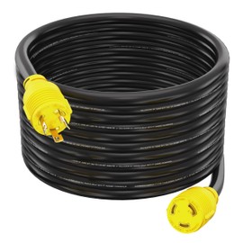 Houseables 30 Amp Generator Cord, Generator Cord, NEMA L14-30P to L14-30R, 30 Amp Extension Cable, 125/250V, 30amp Power Wire, 4 Prong Plug, Extension, UL CUL, 10 Gauge, 7500W, STW, Heavy Duty, 75FT