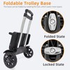 Folding Backpack Trolley with Large Solid Tank Wheels, Aluminum Alloy