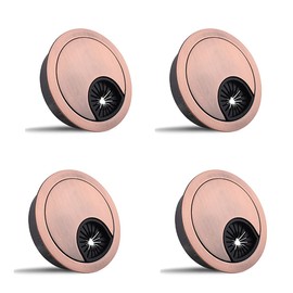 Cable Grommets Computer Desk Metal Cable Hole Round Cable Hole Cover for Desk Cable Organizer Red 4pcs 60mm