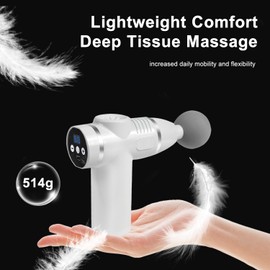 Kompakte Percussion-Massagepistole, professionelle 3500 U/min, Tiefengewebe-Muskelerholung, 32 Geschwindigkeiten, ultra-leise (45 dB) mit 12 Aufsätzen, tragbar, kabellos, für Sportler, Fitnessstudio,