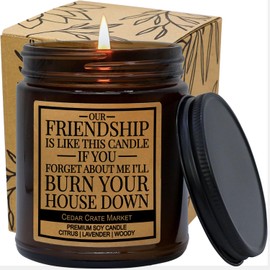 CEDAR CRATE MARKET Our Friendship is Like This Candle, Lavender Scented 100% Soy