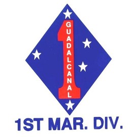 1ST MARINE DIVISION"GUADALCANAL" DECAL OUTSIDE DECAL 4"X3"