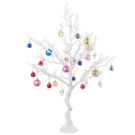 Nuptio - Rama de árbol de Navidad artificial de 31.5 pulgadas de alto, centro de centro de mesa de boda para mesas, adornos decorativos para decoración de bodas (1 unidad)