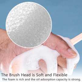 Bottle Cleaner Brush Flexible Water Bottle Brush for Cleaning,Dish Cleaner Brush Extra Long Cleaning Brushes 10Inch Imitation Loofah Brush&Comfoetable Handle Brush for Narrow Neck Cup Brush White&Pink