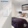 ELEGRP Glossy White Single Pole Decorator Light Switch, 15Amp, 120-277V,