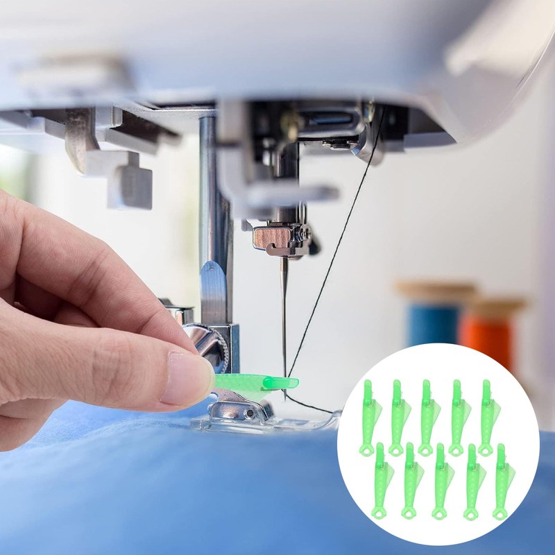 Dinghaole 10 Pcs Fish Mouth Sewing Machine Needle Threader, Automatic