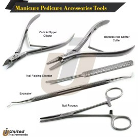 Medentra Podiatry Basic Nail Surgery Instruments Toe Nail Removal Cutter Clipper Forceps
