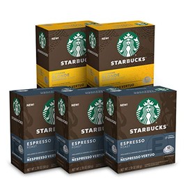 Starbucks by Nespresso Capsules for Nespresso Vertuo Machines — Blonde & Dark Roast Variety Pack — 5 boxes (50 coffee & espresso pods total)