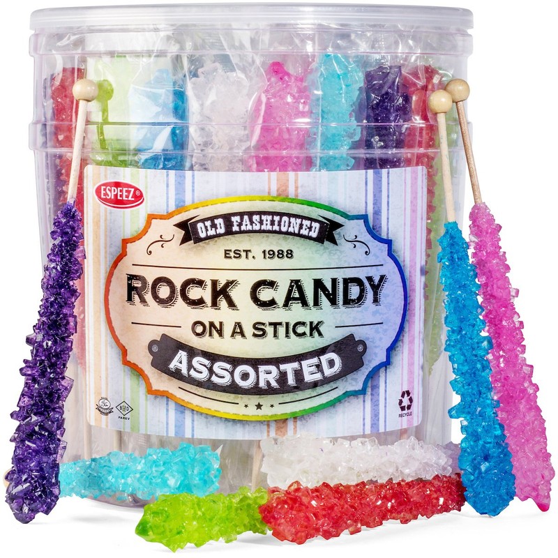 36 Extra Large Assorted Rock Candy Sticks: Espeez - Candy