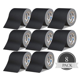 3 Inch Black Gaffers Tape -8 Roll Multi Pack Bulk -60 Yards per Roll - Easy Tear, No residue Non Reflective Gaff Tape -Waterproof Matte Cloth Gaffing Tape for Professional Photography, Filming, Stage