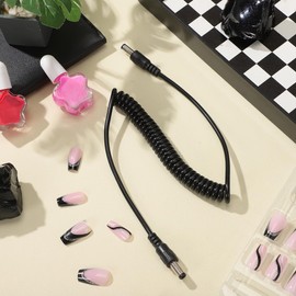 BAZEITFLOW Cable de Repuesto para Taladro de Uñas Cable Flexible de Cc Resorte 2 Piezas para Mango de Pulidora Accesorio Compatible para Equipos de Manicura Profesional en Salón