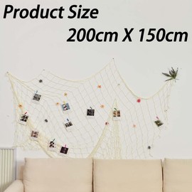 Niaciswe Fischernetz 200cm x 150cm Wand Dekoration Fischernetz Deko Groß Wurfnetz Fotowand Deco Mesh Wandbehang Netz für Party Festival Hochzeit Fotostudio Bar Innenausstattung Außendekoration