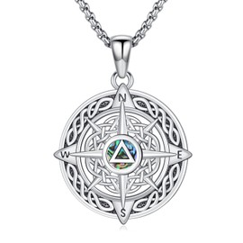 YYmqmq Sobriety Gifts 925 Sterling Silver Compass Pendant AA Necklace Alcoholics Anonymous Jewelry Gifts for Men Women