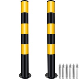 Safety Bollards,Heavy Duty Steel Parking Barrier,29.5in Metal Traffic Bollard for Parking Lot,Traffic Control,Driveway Barrier,Parking Pole,Traffic Sensitive Areas
