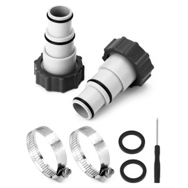 QWORK® 2 Sets Pool Adapter A, Pool Hose Adapter, Pool Connection Set, Hose Adapter for Pump, with Sealing Ring, for Diameter 32 and 38 mm Pool Hose