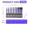 Impact Hex Bit Set, 10-Piece, 1.5-8mm, S2 Steel, 1/4-inch Shank