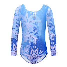 Zaclotre Glitter Gymnastic Leotards for Girls Long Sleeve Crisscross Back Tumbling Outfits for Kid Athletic Dancewear