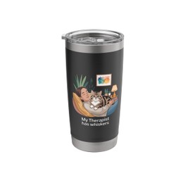 My Therapist Has Whiskers Cat Humor Stainless Steel Insulated Tumbler