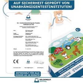 HELDENGUT® Beloved 4-in-1 Threading Game from 18 Months [Extra Large Wooden Figures] - Motor Skills Toy for the Development of Children - Montessori Toy Also Ideal from 2 Years for Girls and Boys