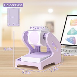 PONNOR Label Holder Thermal Label Holder for Rolls and Fanfold Labels Shipping Label Stand Desktop Printer DIY Accessory Supplies for Home, Office (Fresh Purple)