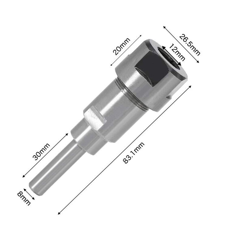 KATSU Milling Cutter Collets Extension Rod Adapter 8 mm to