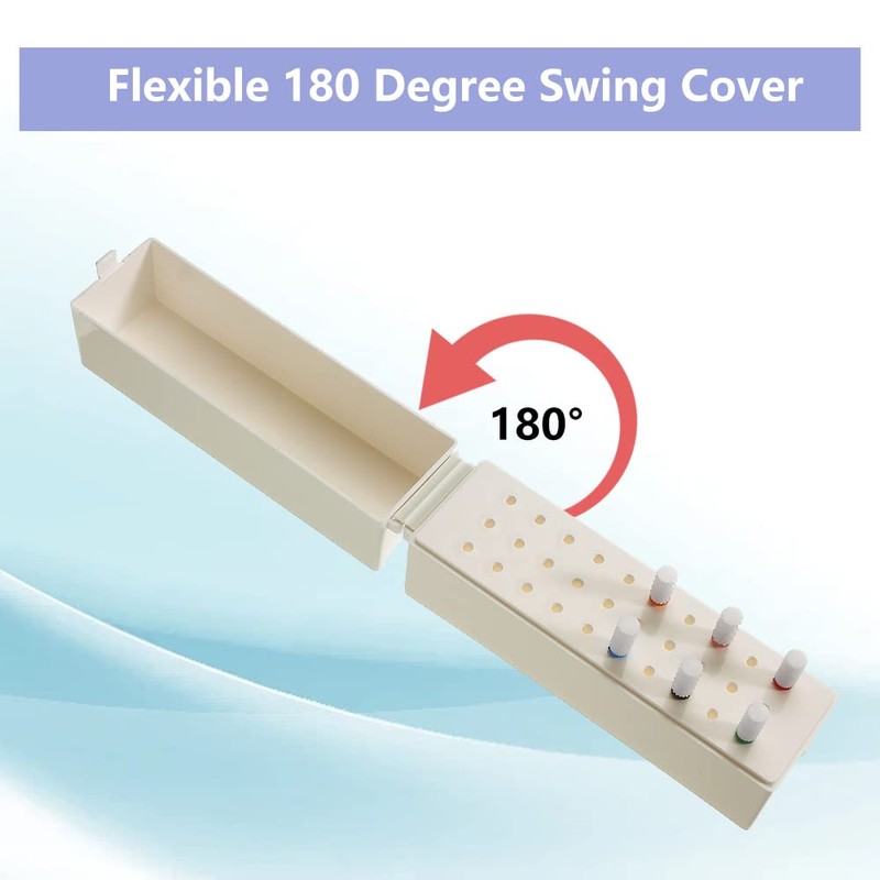 LIONVISON Nail Drill Bits Holder Case, 30 Holes Nail Drill