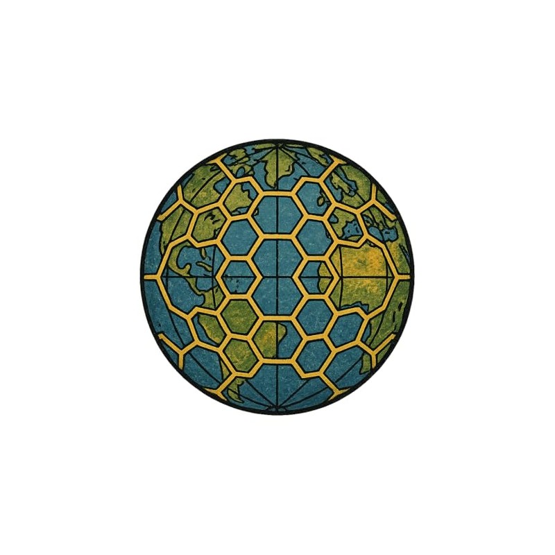 Earth Grid Lines with Ley-Line Hexagons Sticker (3" x 3")