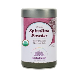 Imlakesh Organics Spirulina, Powder (12oz Metal Jar)
